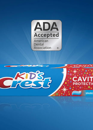Crest Kid's Cavity Protection Toothpaste, Crest Kids Toothpaste, For Children And Toddlers 2+, Sparkle Fun, 4.6 Oz (Pack of 3), Toothpaste For Kids, Packaging may vary