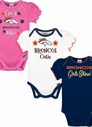 Gerber NFL Baby-Girls NFL Team 3 Pack Short Sleeve Onesie Bodysuit