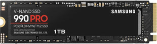 Samsung SSD 990 PRO 1TB, PCIe 4.0 M.2 2280, Up to 7,450 MB/s | PCIe 4.0 NVMe SSD with 7450 MB/s read speed and 1TB capacity for gaming, video editing and data analysis