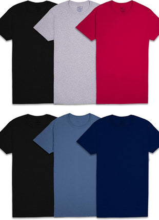 Fruit of the Loom Men's Stay Tucked Crew T-Shirt - Large - White (Pack of 6)
