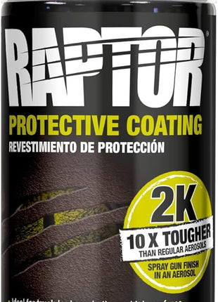 U-POL Raptor 2K Bedliner Aerosol, Protective Coating, Spray-On Truck Bed Liner, Impact, Scratch & UV Resistant, Black, 13.2 OZ