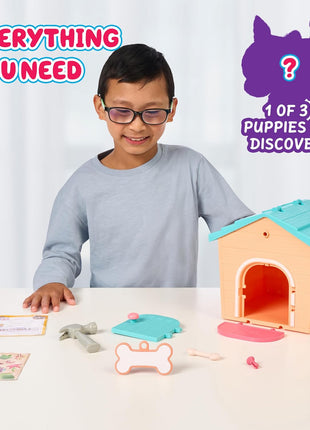 Little Live Pets My Puppy's Home Mini Playset, Orange, Play Dog with Building Dog House Toys, Customizable Puppy Plush Toy for Kids of Ages 5+
