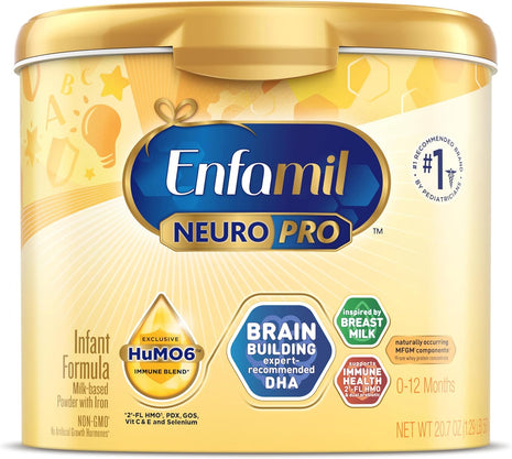 Enfamil, NeuroPro Baby Formula, Brain Building Duo DHA and Mfgm, Exclusive Immune Supporting HuMO6 Blend, Powder Infant Formula, Baby Milk, 20.7 Ounce