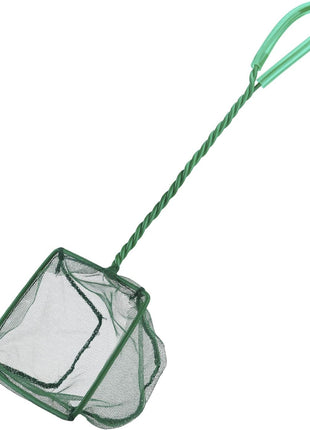 Pawfly Aquarium Fish Net with Braided Metal Handle Square Net with Soft Fine Mesh Sludge Food Residue Wastes Skimming Cleaning Net for Fish Tanks Small Koi Ponds and Pools
