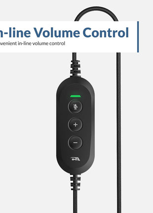 Cyber Acoustics Stereo USB Headset (AC-5008A), in-line Controls for Volume & Mic Mute, Adjustable Mic Boom for PC & Mac, Perfect for Classroom or Home