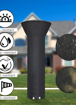 Patio Heater Covers with Zipper and Storage Bag,Waterproof,Dustproof,Wind-Resistant,Sunlight-Resistant,Snow-Resistant,Black,89'' Height x 33 inch Dome x 19 inch Base