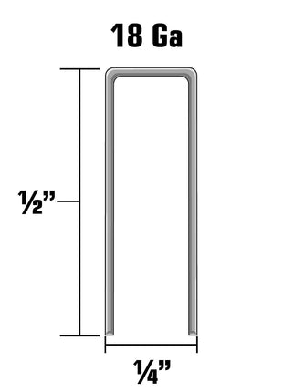 Metabo HPT 1/2 Inch 18 Gauge Electro Galvanized Finish Staples | 1,000 Count | 21104SHPT