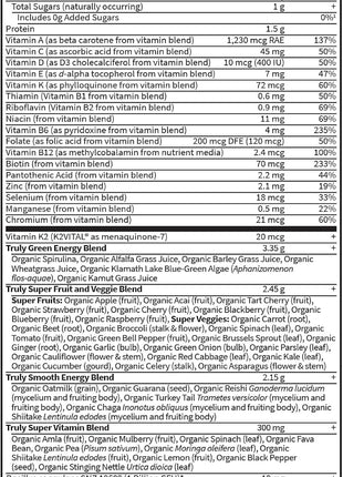 Garden of Life Sport Nutrition Organic Greens Powder, Original, 30 Servings
