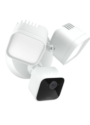 Blink Wired Floodlight Camera, Smart security camera, 2600 lumens, HD live view, enhanced motion detection, built-in siren, Works with Alexa, 1 camera (White)