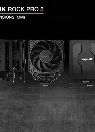 be quiet! Dark Rock Pro 5 Quiet Cooling CPU Cooler | Immensely High Airflow | 7 high-Performance Copper Heat Pipes | Speed Switch | Thermal Grease | BK036