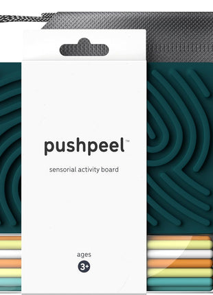 Pushpeel Sensory Activity Board: Silicone Fidget Toy for Calming, Stress, Anxiety, ADHD & Autism | Silent, No Mess | Kids 3+ & Adults | Includes Portable Travel Bag & 11 Strings