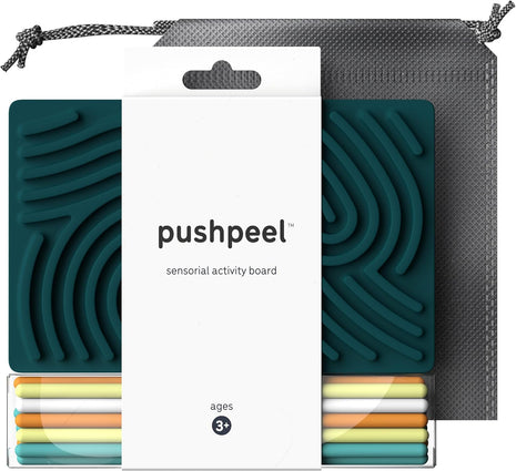 Pushpeel Sensory Activity Board: Silicone Fidget Toy for Calming, Stress, Anxiety, ADHD & Autism | Silent, No Mess | Kids 3+ & Adults | Includes Portable Travel Bag & 11 Strings