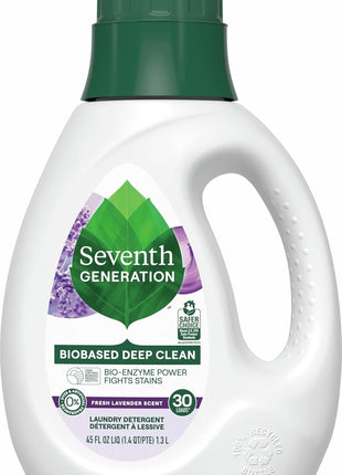 Seventh Generation Liquid Laundry Detergent, Fresh Lavender Scent, 30 Loads, Fights Stains, 45 Fl Oz