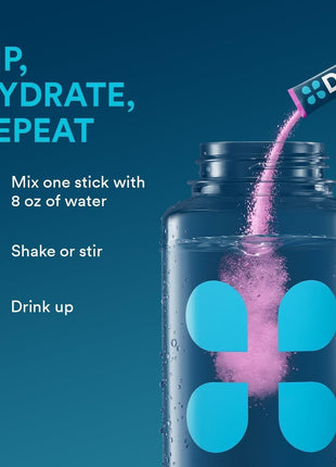 DripDrop Hydration Packets   Bold Variety Pack   Single Serve Electrolytes Powder Drink Mix   Watermelon, Berry, Lemon, Orange   Non GMO, Gluten Free, Vegan   32 Sticks
