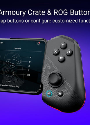 ASUS ROG Tessen Mobile Gaming Controller – Android Phones ONLY, Foldable, Compact, Wired USB-C, Programmable, Fast Charging, RGB – for Call of Duty: Warzone Mobile, Minecraft, Roblox, 350+ Games