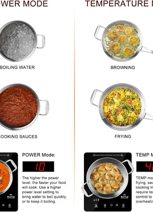 Duxtop Built-in Induction Cooktop, Portable Induction Burner 1800W 8600BI | Sensor Touch Countertop Burner, 170-Minute Timer, Safety Lock BT-200T1