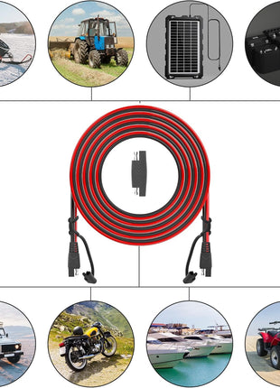 OYMSAE 25Feet SAE Extension Cable Quick Disconnect Connector 16AWG for Automotive, Solar Panel, Charging Adapter (25FT)