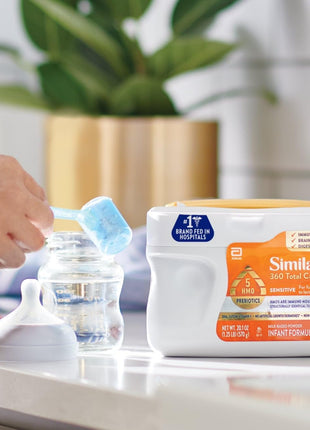 Similac 360 Total Care Sensitive Baby Formula Powder, 5 HMO Prebiotic Blend | Infant formula for babies with lactose sensitivity; immune system, brain development & digestive health support, 20.1 oz tub