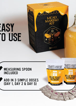 Craft A Brew - Mead Yeast Nutrient Bundle - Lalvin D47 Yeast - For Fermentation - Home Brewing Ingredients - Mead Making Supplies - Yields 10 Gallons