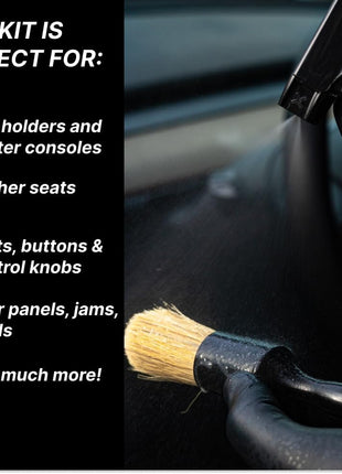 Interior Car Cleaning Kit - Professional Auto Detailing Supplies with Brush for Complete Vehicle Interior Detailing - Car Interior Cleaner Kit for Deep Cleaning. Car Detailing Interior Detailing Kit.