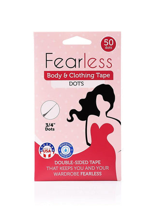 Fearless Tape - 50 Count Double-Sided Fashion Tape for Clothing & Body, Transparent & Skin-Friendly Adhesive Strips for Fabrics, Secure Outfits Elegantly, Ideal for Dresses, Blouses & More