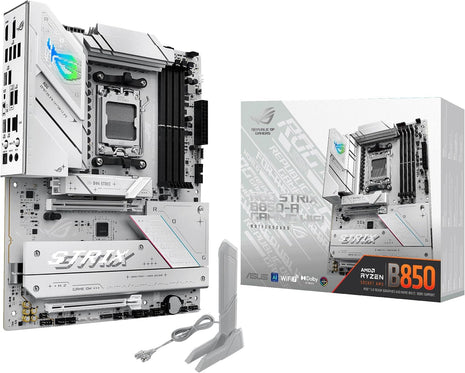 ASUS ROG Strix B850-A Gaming WiFi AMD AM5 B850 ATX Motherboard 14+2+2 Power Stages, DDR5 AEMP, 2.5G LAN, WiFi 7 with Q-Antenna, 4X M.2, PCIe 5.0, USB 20Gbps Type-C, AI Networking II, ASUS AI Advisor