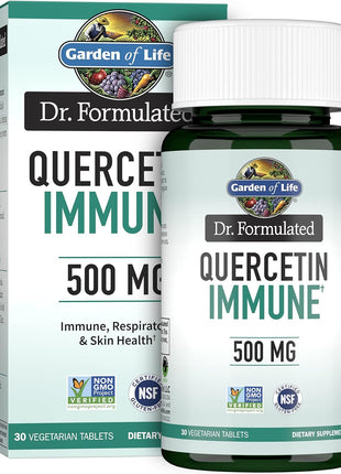 Garden of Life Quercetin Once Daily Immune System Support Supplement with Vitamin C, D & Probiotics – Dr Formulated – Immune Health, Respiratory and Skin Health, Gluten Free, Non GMO – 30 tablets