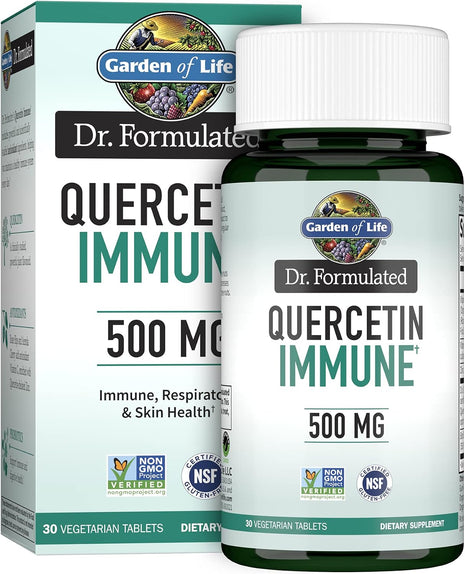 Garden of Life Quercetin Once Daily Immune System Support Supplement with Vitamin C, D & Probiotics – Dr Formulated – Immune Health, Respiratory and Skin Health, Gluten Free, Non GMO – 30 tablets