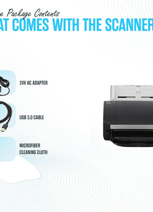 FI-7160 Fujitsu Document Scanner - Duplex - Scanners for Computers with 24V & USB 3.0 Cable, 8.5 X 14 in, 600 DPI, 60 PPM (Mono/Color), ADF, 4000 Scans Per Day (Renewed)