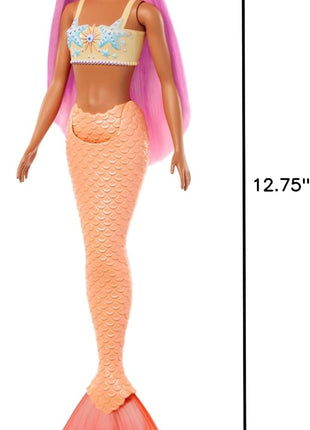 Barbie Fantasy Mermaid Doll and Fashions | Pink Fantasy Hair and Headband Accessory, Toy with Starfish-Inspired Bodice and Soft Orange Tail, Ages 3+