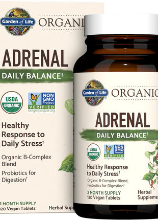 Garden of Life Organics Adrenal Daily Balance with Adaptogenic Herbs, 120ct