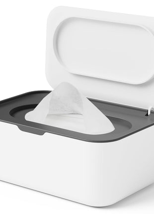 Wipes Dispenser, Wipe Holder for Baby & Adult, Seposeve Refillable Baby Wipe Container, Keeps Wipes Clean. Non-Slip, Easy Pull Wipes Pouch Case, Grey