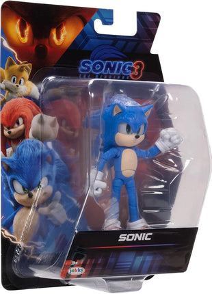 Sonic The Hedgehog 3 Movie Action Figures 5-Inch Collector Toy Figure, Highly Articulated for Boys Girls - Officially Licensed The Hedgehog 3 Movie Product | Sonic The Hedgehog Movie 5 Inch Action Figure Wave 1 - Sonic