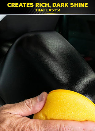 Meguiar's Ultimate Black Plastic Restorer, Durable Car Restorer for Faded Black Plastic, Vinyl, and Rubber, Restores Deep Color and Shine, for Car Guys, 12 Oz
