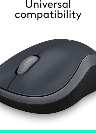 Logitech M185 Wireless Mouse, 2.4GHz with USB Mini Receiver, 12-Month Battery Life, 1000 DPI Optical Tracking, Ambidextrous PC/Mac/Laptop - Swift Grey