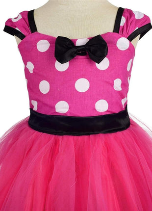 Dressy Daisy Toddler Girl Polka Dots Fancy Dress Up Costume Birthday Party Tulle Dresses with Headband Size 3T to 4T Hot Pink 203