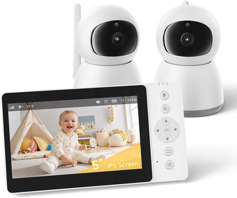 Baby Monitor, Baby Monitor with Camera and Audio, Secure No WiFi, Pan Tilt Video Camera with Night Vision, VOX, 2-Way Talk, 1300ft, Portable Video Audio Monitor Ideal for Baby/Elderly/Pet