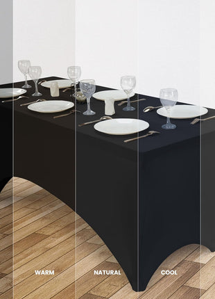 Utopia Kitchen Spandex Table Cloth 2 Pack [6FT, 72Lx30Wx30H Inch, Black] | Tight, Fitted, Washable and Wrinkle Resistant Stretch Rectangular Patio Table Cover for Event, Wedding, Banquet & Parties