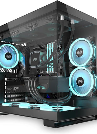 PCCOOLER CPS - C3 T500 ARGB Black - Mid Tower - Gaming Desktop Case with 6 ARGB Fans - ATX/M-ATX/ITX - 270 Column Free Panoramic View - 360MM Radiator & 400MM GPU Support (C3-T500BKD6-GL)