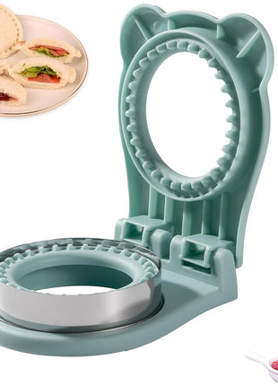 CHICHAUS Uncrustable Sandwich Maker, Sandwich Pocket Circle Shape Cutter & Sealer for Kids Breakfast and Lunchboxes, Light Blue, 3.7Inch