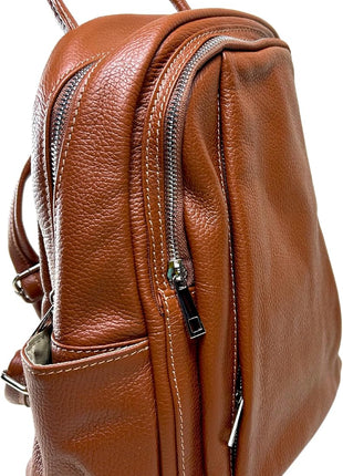 Anta Leather Zipper Backpack - Stylish and Durable Leather Backpack for Women (Brown)