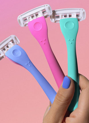 Billie 3 Blade Disposable Razors for Women, The Malibu Set, 3 ct
