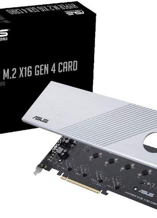 ASUS Hyper M.2 X16 PCIe 4.0 X4 Expansion Card Supports 4 NVMe M.2 (2242/2260/2280/22110) up to 256Gbps for AMD 3rd Ryzen sTRX40, AM4 Socket and Intel VROC NVMe Raid