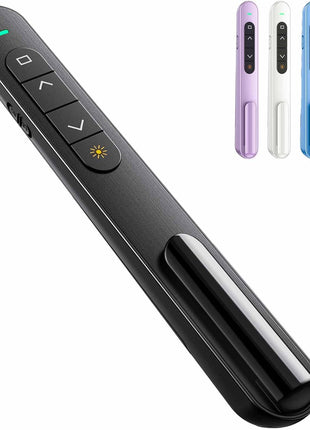 QUI Presentation Clicker with Volume Control, Wireless Presenter Remote | Plug & Play 2.4GHz USB Slide Advancer Compatible with Mac/Windows, Works with PowerPoint, Keynote, and Google Slides