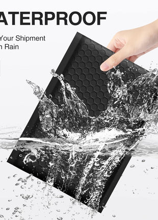 UCGOU Bubble Mailers 6x10 Inch Black 25 Pack Usable Size 6x9 inch Padded Envelopes Small Business Mailing Packages Opaque Self Seal Adhesive Waterproof Boutique Shipping Bag for Jewelry Makeup Supplies #0