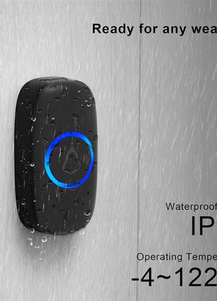 SECRUI Wireless Doorbell, Easy installation, Waterproof, Adjustable Volume, 58 Chimes, Colorful LED, 1000Ft Range, M520+F55, Black