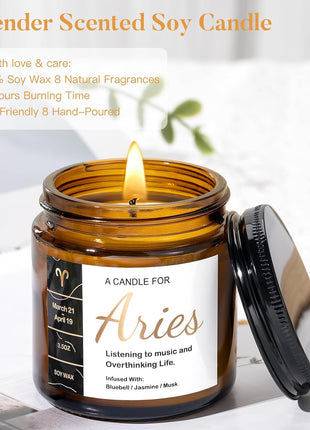 13PCS Aries Birthday Gifts for Women, Aries Zodiac Gifts for Women Baskets, Get Well Gifts for Woman Friends Female Friendship, Ari Astrological 16 oz Glass Cups with Gift Set Box