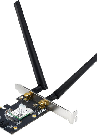 ASUS AX1800 PCIe WiFi Adapter (PCE-AX1800) - WiFi 6, Bluetooth 5.2, Ultra-Low Latency Wireless, 2 External Antenna, Supporting Total Data Rate up to 1800Mbps, WPA3 Network Security, OFDMA and MU-MIMO