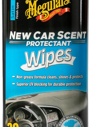 Meguiar's New Car Scent Protectant Wipes, Car Wipes For Drivers & Detailers—Car Cleaning Wipes That Clean, Protect And Freshen; Car Interior Wipes For Cars, Trucks & Suvs - 30 Count