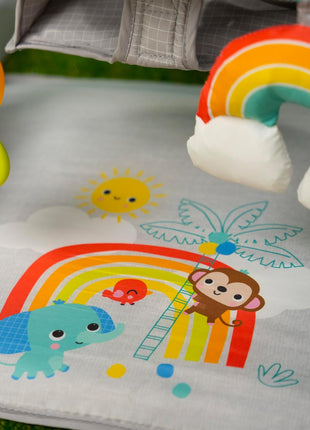 Bright Starts Learn-to-Sit Baby Floor Seat, 2-Positions Grow with Infant, Portable Baby Chair, Includes Sensory Toys, Unisex, 4-12 Months, Playful Paradise